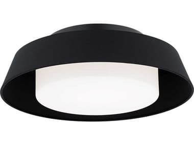 dweLED by WAC Lighting Chapeau 16" 1-Light Black Drum Flush Mount DWLFM49416BK