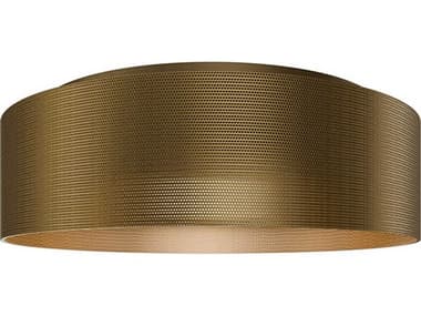 dweLED by WAC Lighting Grille 1-Light Aged Brass Round Flush Mount DWLFM57512AB