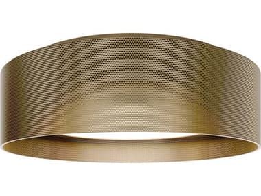 dweLED by WAC Lighting Grille 1-Light Aged Brass Round Flush Mount DWLFM57518AB