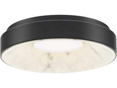 dweLED by WAC Lighting Crackle 14" 1-Light Black Round Flush Mount DWLFM97414BK