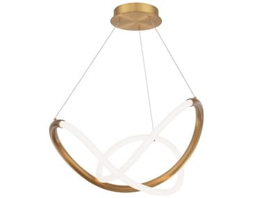 dweLED by WAC Lighting Solo 20" 1-Light Aged Brass LED Pendant DWLPD19324AB