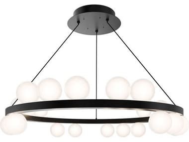 dweLED by WAC Lighting Carousel 21-Light Black Globe Round Chandelier DWLPD21528BK