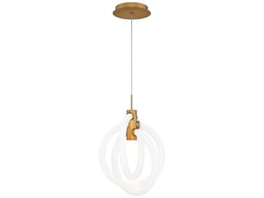 dweLED by WAC Lighting Knot 10" 3-Light Aged Brass Mini Pendant DWLPD27413AB