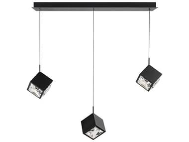 dweLED by WAC Lighting Ice Cube 3-Light Black Geometric Island Pendant DWLPD29303LBK