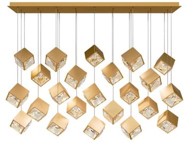 dweLED by WAC Lighting Ice Cube 23-Light Aged Brass Geometric Island Pendant DWLPD29323LAB