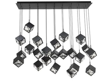 dweLED by WAC Lighting Ice Cube 23-Light Black Geometric Island Pendant DWLPD29323LBK