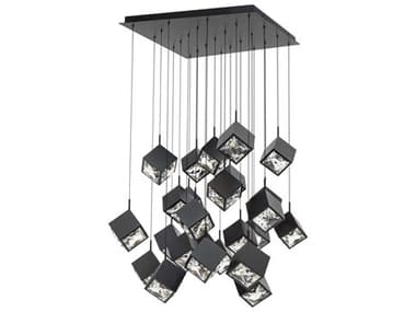 dweLED by WAC Lighting Ice Cube 25-Light Black Geometric Pendant DWLPD29325SBK