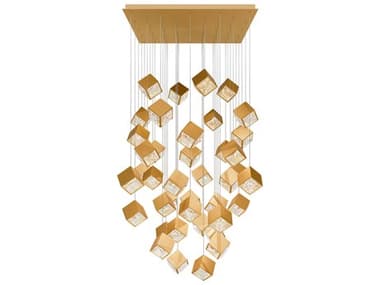 dweLED by WAC Lighting Ice Cube 41-Light Aged Brass Geometric Pendant DWLPD29341SAB