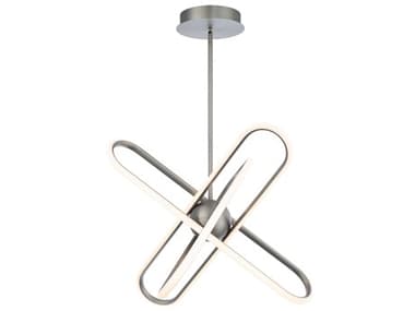 dweLED by WAC Lighting Valerius 23" Wide 3-Light Brushed Nickel LED Geometric Round Chandelier DWLPD37224BN