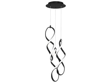 dweLED by WAC Lighting Interlace 3-Light Black Mini Pendant DWLPD47803RBK