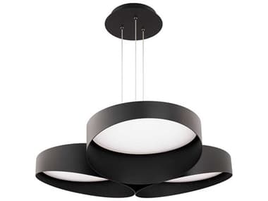 dweLED by WAC Lighting Triolet 3-Light Black Round Pendant DWLPD54536BK