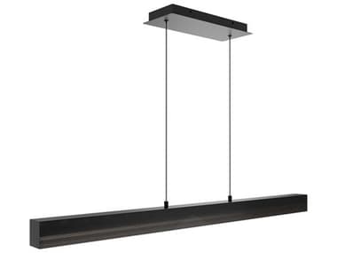 dweLED by WAC Lighting Grille 1-Light Black Linear Island Pendant DWLPD57548BK