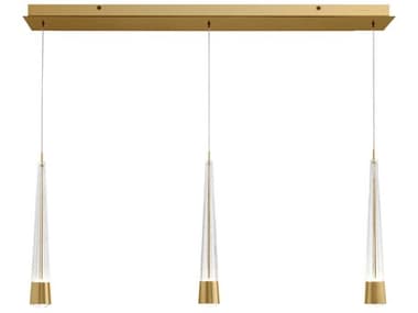 dweLED by WAC Lighting Quill 40" 3-Light Aged Brass Linear Island Pendant DWLPD59403LAB