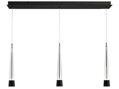 dweLED by WAC Lighting Quill 40" 3-Light Black Linear Island Pendant DWLPD59403LBK