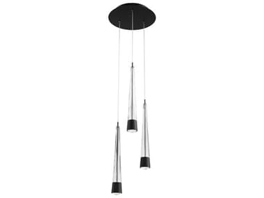 dweLED by WAC Lighting Quill 12" 3-Light Black Linear Mini Pendant DWLPD59403RBK