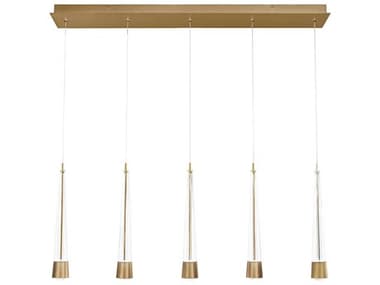 dweLED by WAC Lighting Quill 40" 5-Light Aged Brass Linear Island Pendant DWLPD59405LAB