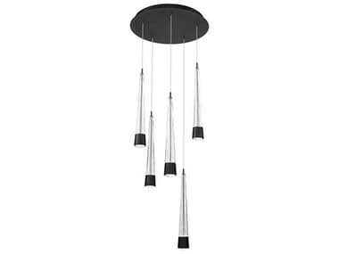 dweLED by WAC Lighting Quill 17" 5-Light Black Linear Pendant DWLPD59405RBK