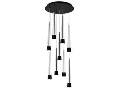 dweLED by WAC Lighting Quill 17" 9-Light Black Linear Pendant DWLPD59409RBK