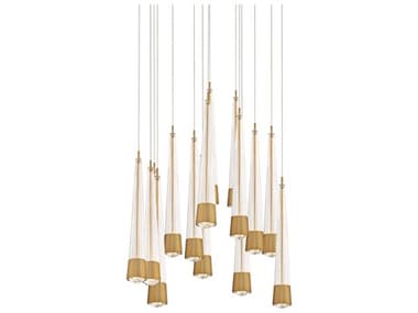 dweLED by WAC Lighting Quill 23" 15-Light Aged Brass Linear Pendant DWLPD59415RAB