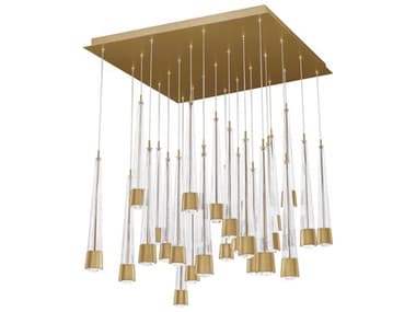 dweLED by WAC Lighting Quill 28" 25-Light Aged Brass Linear Pendant DWLPD59425SAB