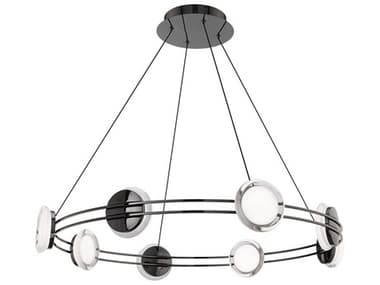 dweLED by WAC Lighting Bracelet 8-Light Black Chrome Linear Round Pendant DWLPD65532BC