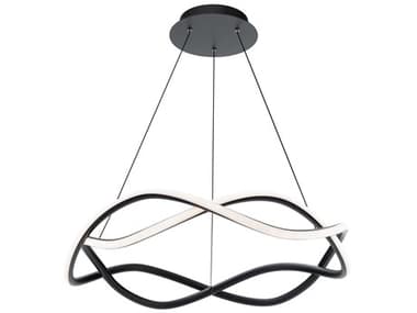 dweLED by WAC Lighting Swerve 2-Light Black Geometric Pendant DWLPD67426BK