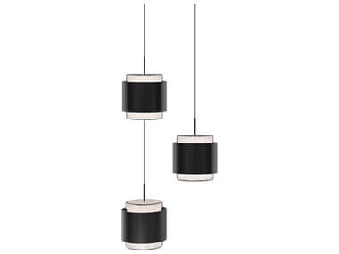 dweLED by WAC Lighting Banded 3-Light Black Mini Pendant DWLPD68903RBK