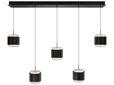 dweLED by WAC Lighting Banded 5-Light Black Island Pendant DWLPD68905LBK