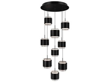 dweLED by WAC Lighting Banded 9-Light Black Pendant DWLPD68909RBK