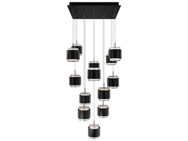 dweLED by WAC Lighting Banded 13-Light Black Pendant DWLPD68913SBK