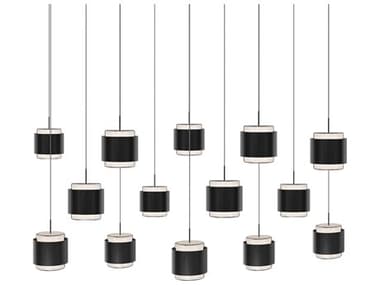 dweLED by WAC Lighting Banded 14-Light Black Island Pendant DWLPD68914LBK