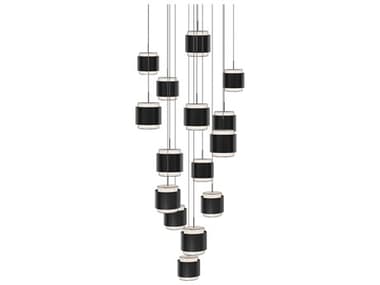 dweLED by WAC Lighting Banded 15-Light Black Pendant DWLPD68915RBK