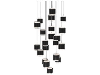 dweLED by WAC Lighting Banded 21-Light Black Pendant DWLPD68921RBK