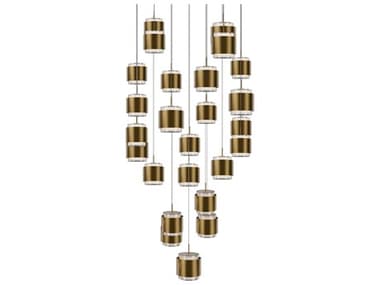 dweLED by WAC Lighting Banded 25-Light Aged Brass Pendant DWLPD68925SAB