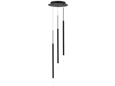 dweLED by WAC Lighting Viggo 12" 3-Light Black Cylinder Linear Pendant DWLPD69403RBK