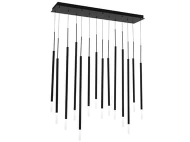 dweLED by WAC Lighting Viggo 40" 14-Light Black Cylinder Linear Island Pendant DWLPD69414LBK