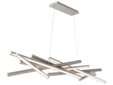 dweLED by WAC Lighting Parallax 55&quot; 8-Light Brushed Nickel LED Linear Island Pendant DWLPD73155BN