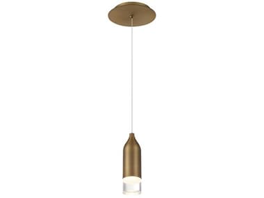 dweLED by WAC Lighting Action 2" 1-Light Aged Brass LED Cylinder Mini Pendant DWLPD76908T24AB