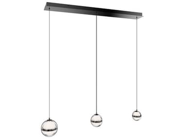 dweLED by WAC Lighting Cyllindra 3-Light Black Chrome Globe Island Pendant DWLPD77503LBC