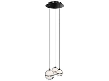 dweLED by WAC Lighting Cyllindra 3-Light Black Chrome Globe Mini Pendant DWLPD77503RBC