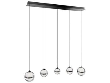 dweLED by WAC Lighting Cyllindra 5-Light Black Chrome Globe Island Pendant DWLPD77505LBC