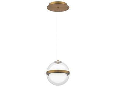 dweLED by WAC Lighting Cyllindra 1-Light Aged Brass Globe Mini Pendant DWLPD77506AB