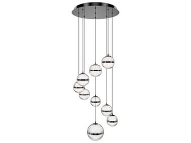 dweLED by WAC Lighting Cyllindra 9-Light Black Chrome Globe Mini Pendant DWLPD77509RBC