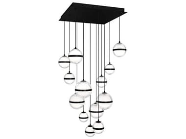 dweLED by WAC Lighting Cyllindra 13-Light Black Chrome Globe Pendant DWLPD77513SBC