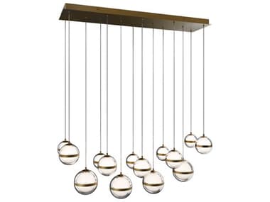 dweLED by WAC Lighting Cyllindra 14-Light Aged Brass Globe Island Pendant DWLPD77514LAB