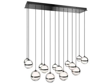 dweLED by WAC Lighting Cyllindra 14-Light Black Chrome Globe Island Pendant DWLPD77514LBC