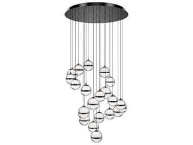 dweLED by WAC Lighting Cyllindra 21-Light Black Chrome Globe Mini Pendant DWLPD77521RBC