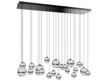 dweLED by WAC Lighting Cyllindra 23-Light Black Chrome Globe Island Pendant DWLPD77523LBC