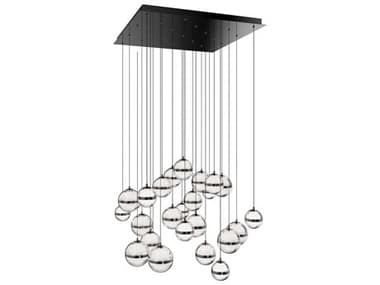 dweLED by WAC Lighting Cyllindra 25-Light Black Chrome Globe Island Pendant DWLPD77525SBC