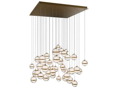 dweLED by WAC Lighting Cyllindra 41-Light Aged Brass Globe Island Pendant DWLPD77541SAB